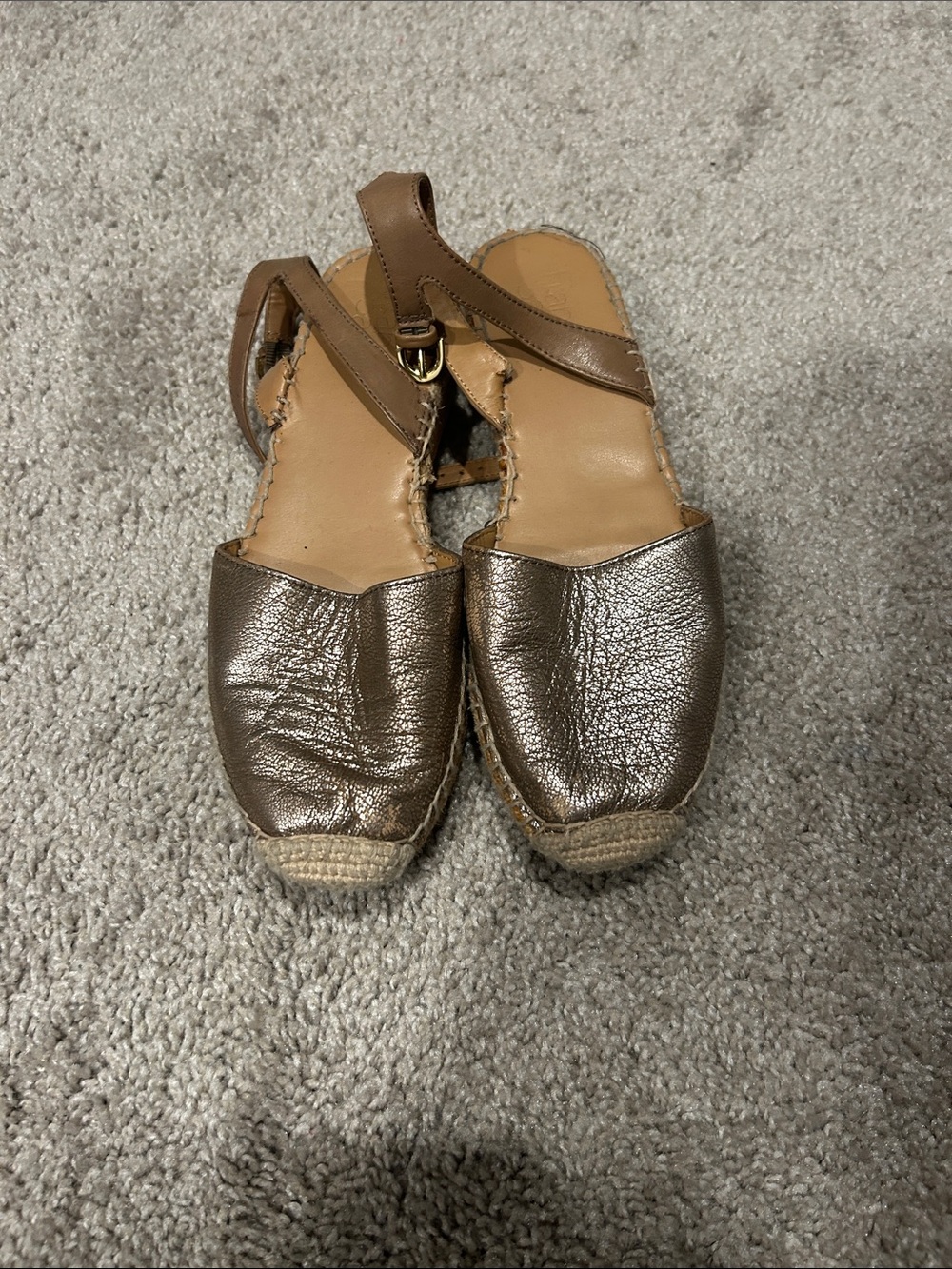Franco Sarlo Women’s Metallic Brown Espadrille Slingback Sandals